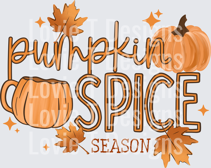PUMPKIN SPICE SEASON 2 fall DTF transfer design