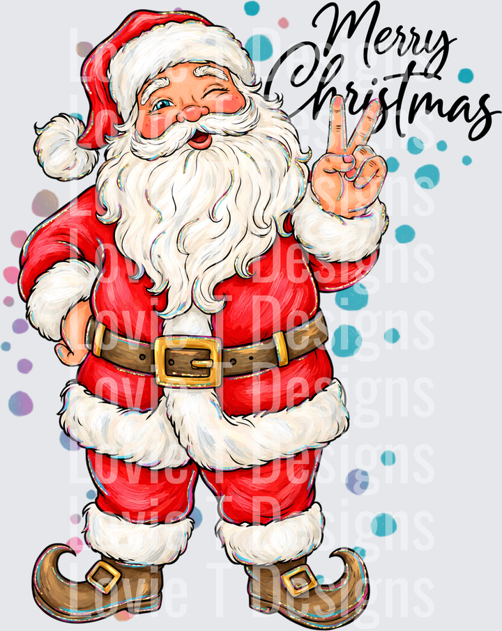 Santa Merry Christmas DTF transfer design