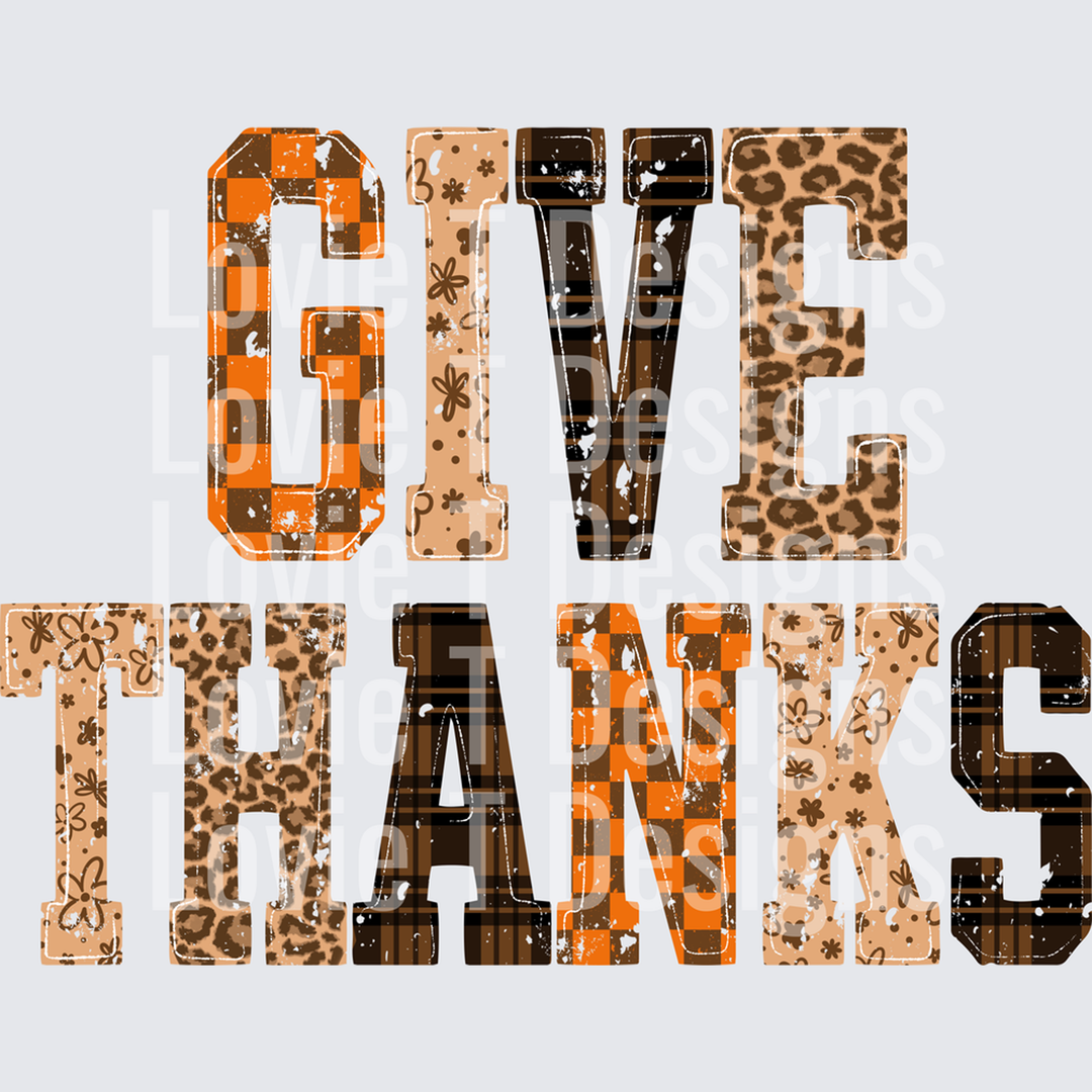 Give Thanks Fall Things – DTF Transfer – product image