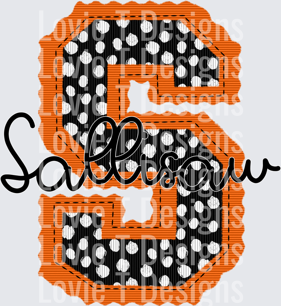 SALLISAW ORANGE BASE AND BLACK DOT TOP