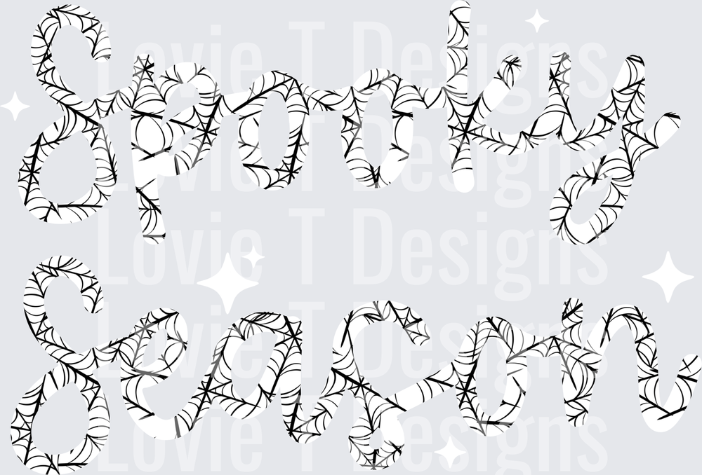 Spooky Season Web White Halloween DTF transfer design