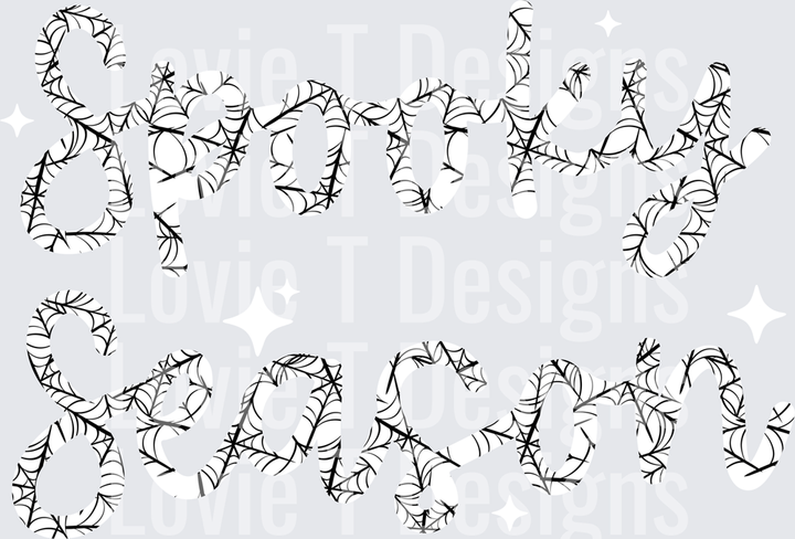 Spooky Season Web White Halloween DTF transfer design