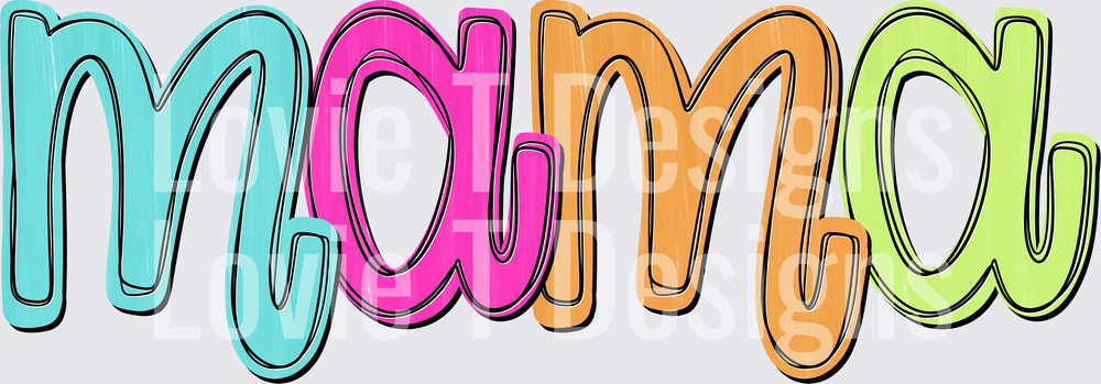 Mama Script Christmas DTF transfer design