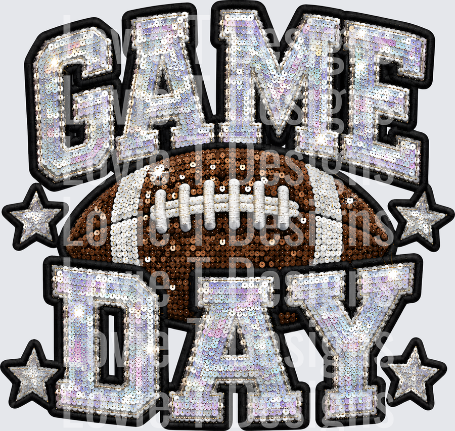 GAME DAY FOOTBALL FAUX SEQUIN