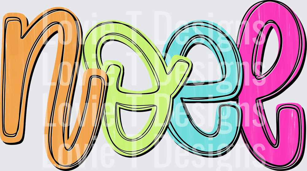 Noel Script Christmas DTF transfer design