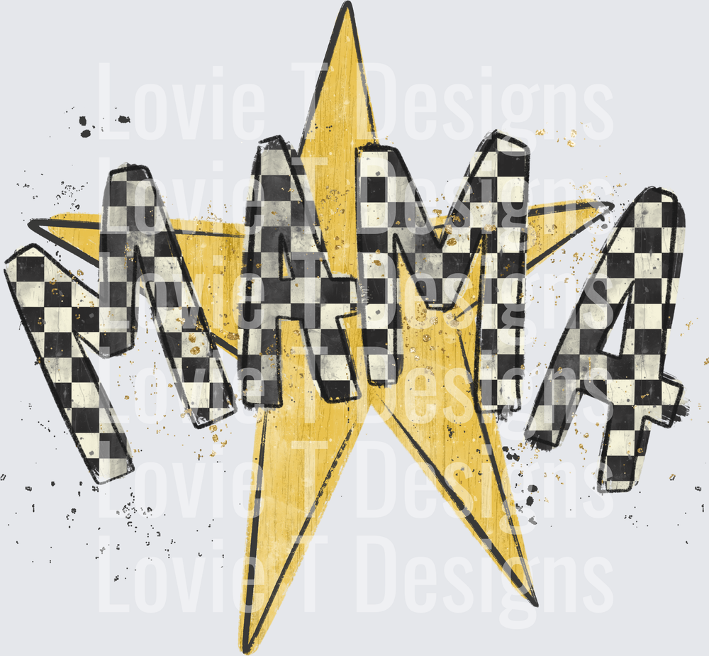 Mama Checker Star Mama DTF transfer design