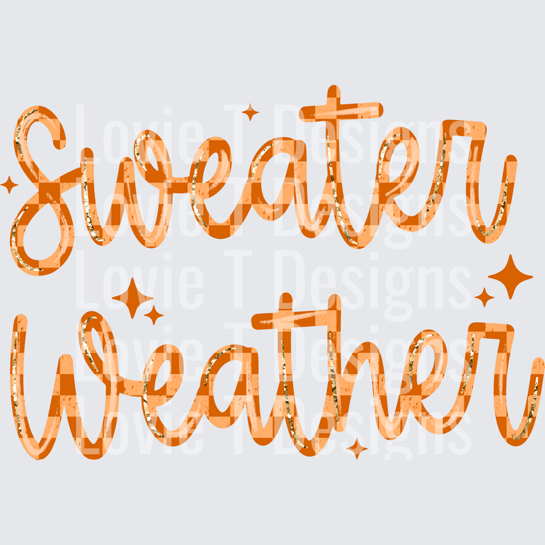 Sweater Weather Checker – DTF Transfer