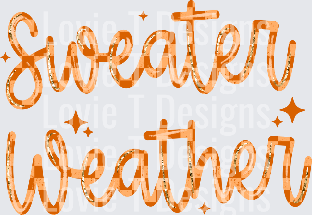 Sweater Weather Checker fall DTF transfer design