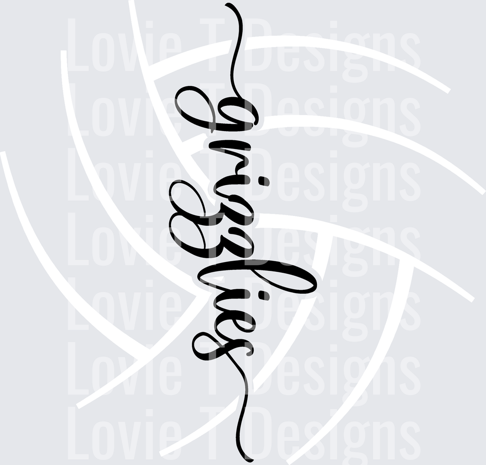 GRIZZLIES SCRIPT VOLLEYBALL WHITE BALL BLACK SCRIPT