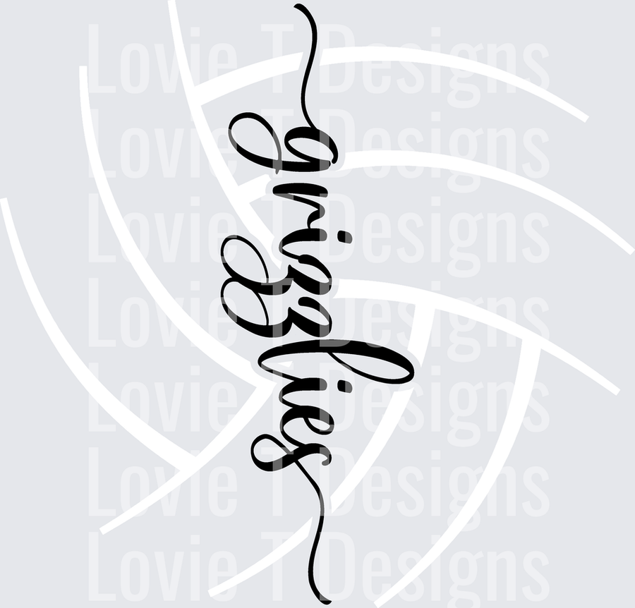 GRIZZLIES SCRIPT VOLLEYBALL WHITE BALL BLACK SCRIPT
