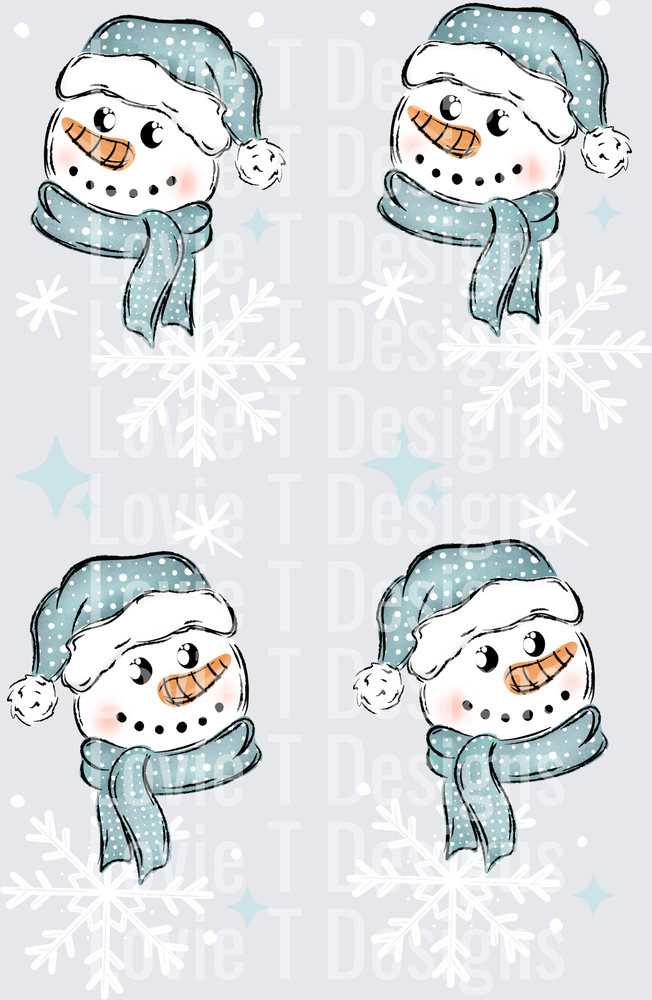 Freezing Season Snowman Sleeve (White) DTF transfer design