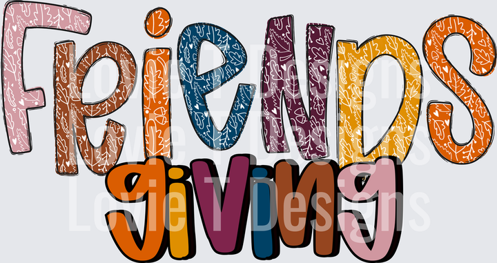 Friendsgiving Thanksgiving DTF transfer design