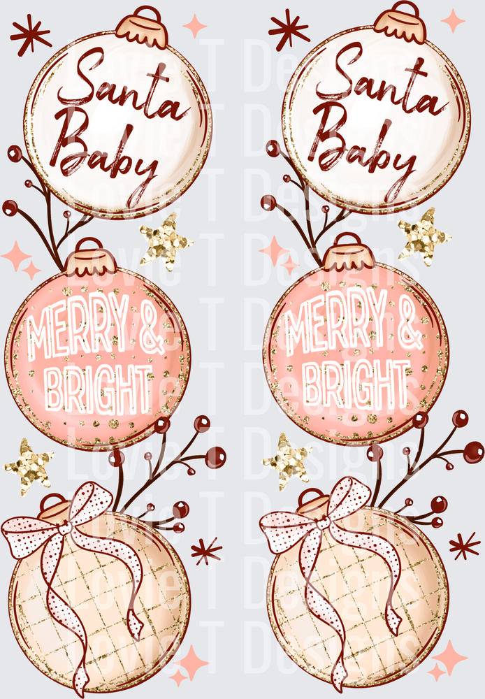 Santa Baby Ornaments Sleeve DTF transfer design