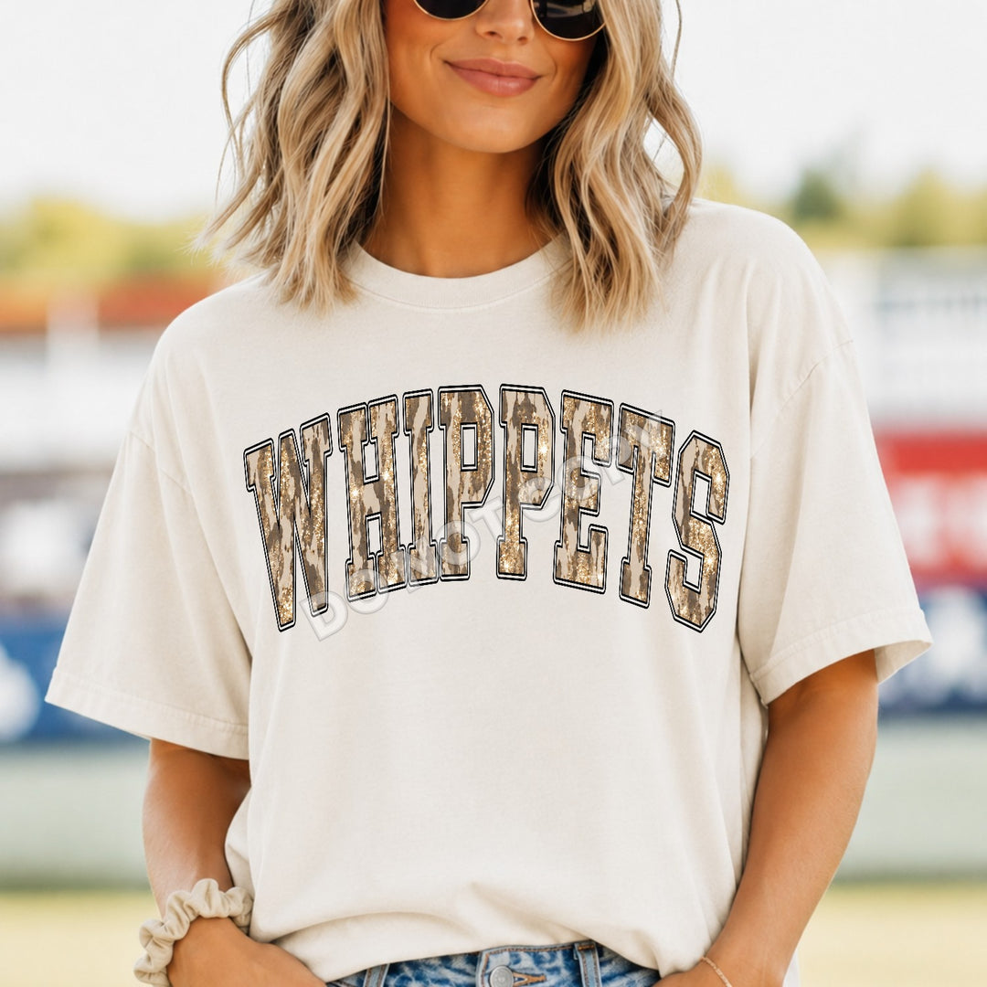 Whippets Camo Leopard mascot DTF transfer