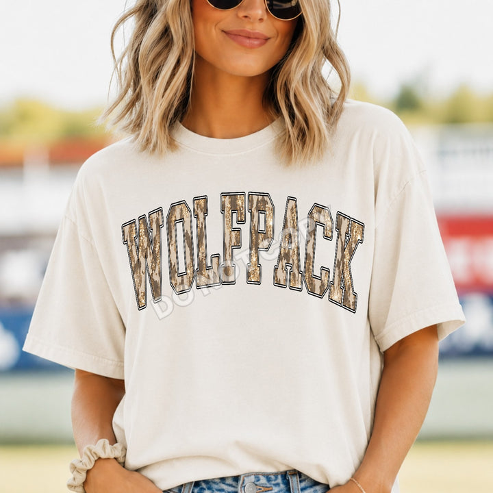 Wolfpack Camo Leopard mascot DTF transfer