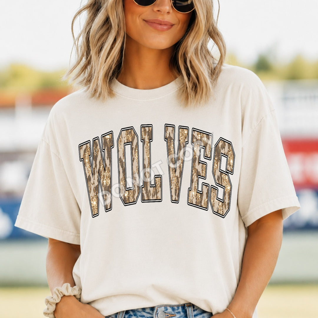 Wolves Camo Leopard mascot DTF transfer