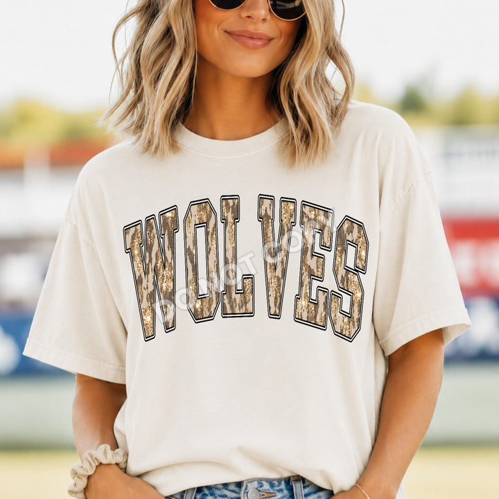 Wolves Camo Leopard mascot DTF transfer