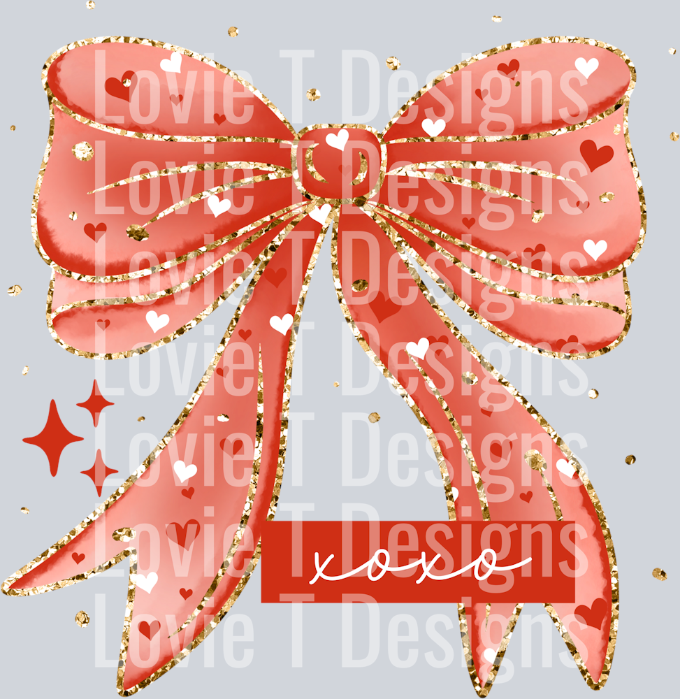 xoxo heart bow